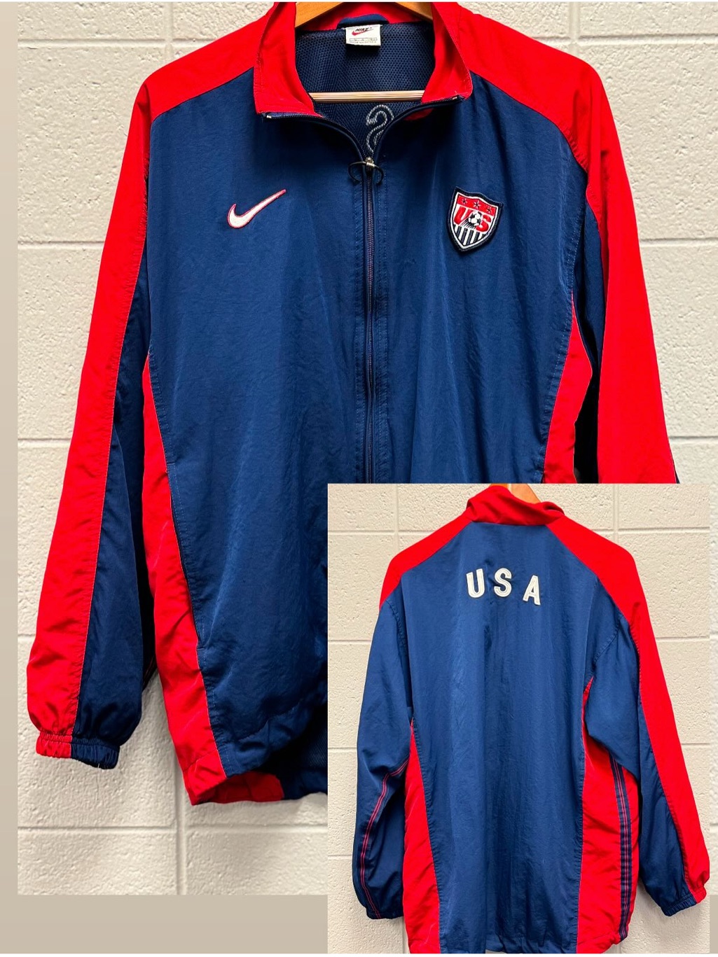 Nike Navy And Red Usa Soccer Track Jacket 1998